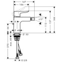 Bateria Bidetowa Metris E2 31280000 Hansgrohe