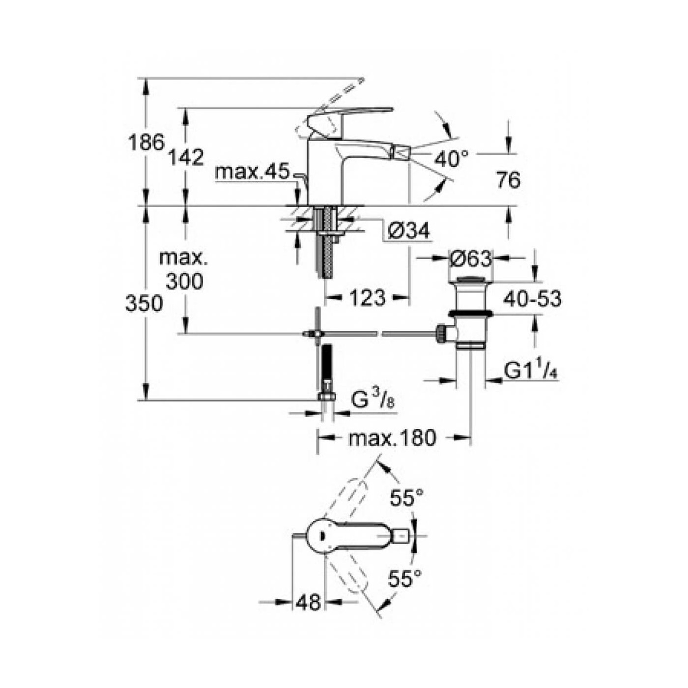 Bateria Bidetowa Rozmiar S Eurostyle Cosmopolitan 33565002 Grohe