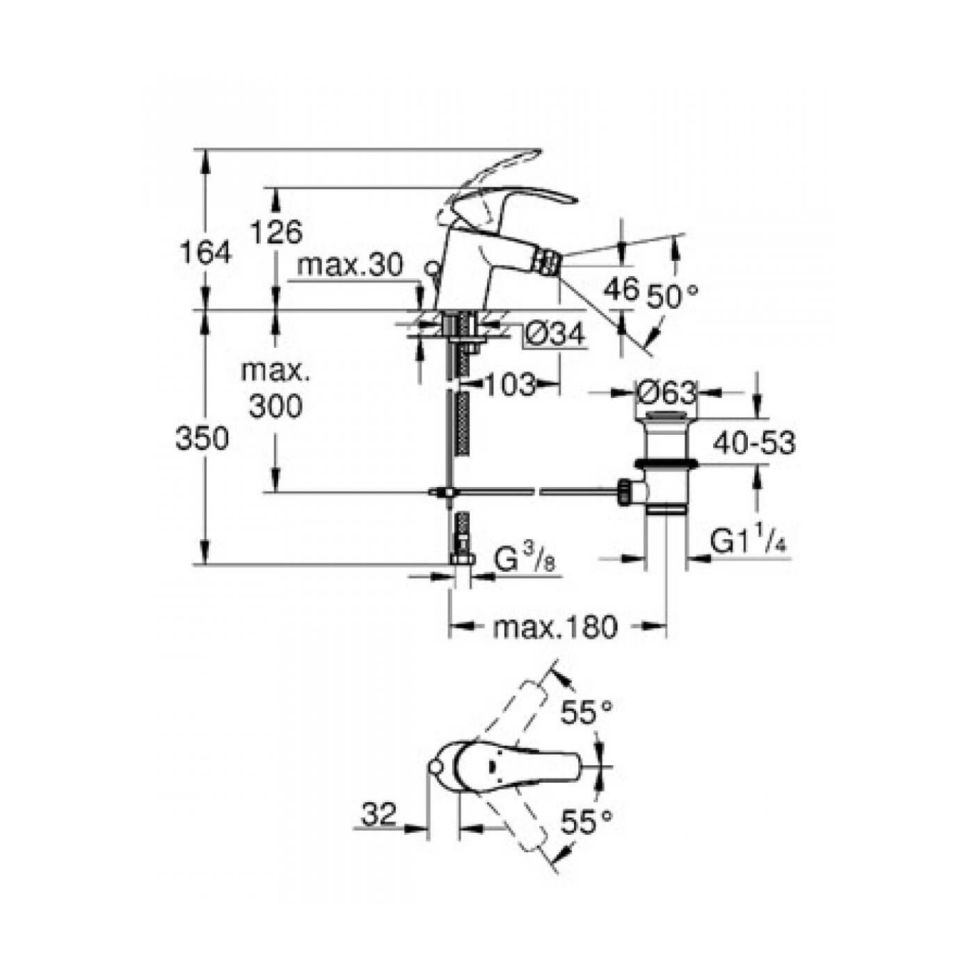 Bateria Bidetowa Eurosmart 32929002 Grohe