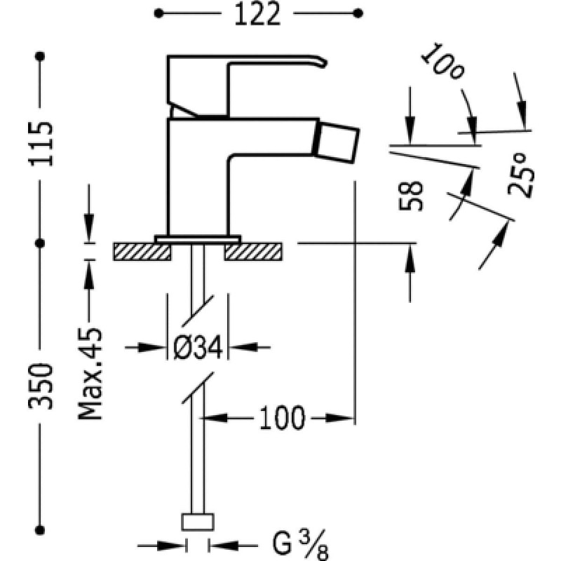 Bateria Bidetowa Cuadro 00612001 Tres