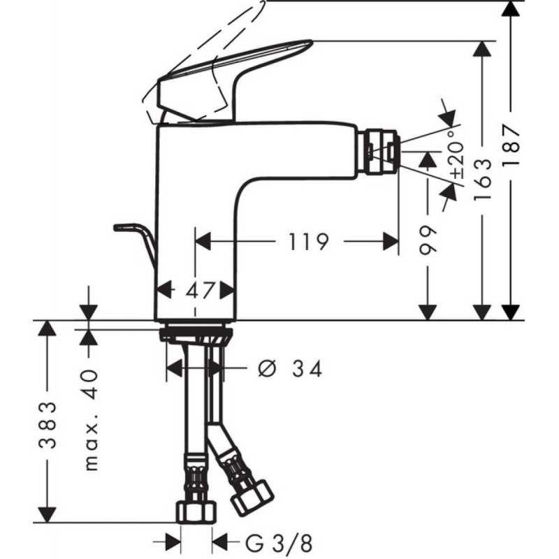 Bateria Bidetowa Logis 71200000 Hansgrohe