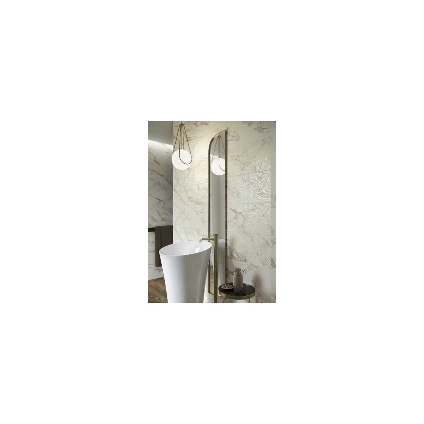 Dekor Serene Bianco Mat 25x75 Paradyż