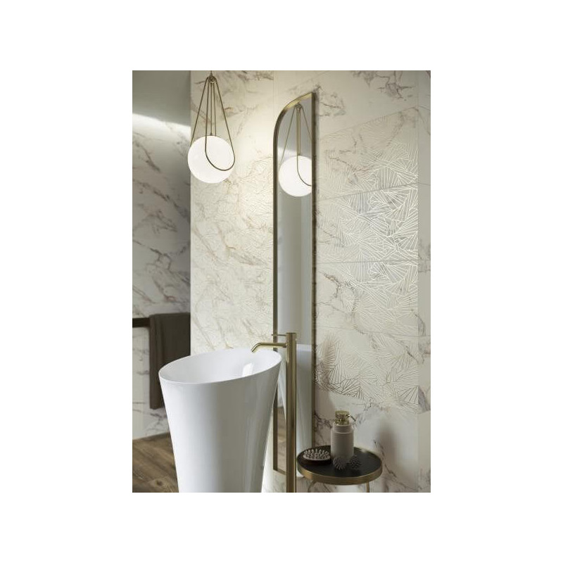 Dekor Serene Bianco Mat 25x75 Paradyż