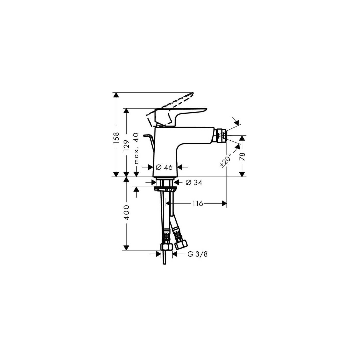 Bateria Bidetowa Talis E 71720000 Hansgrohe