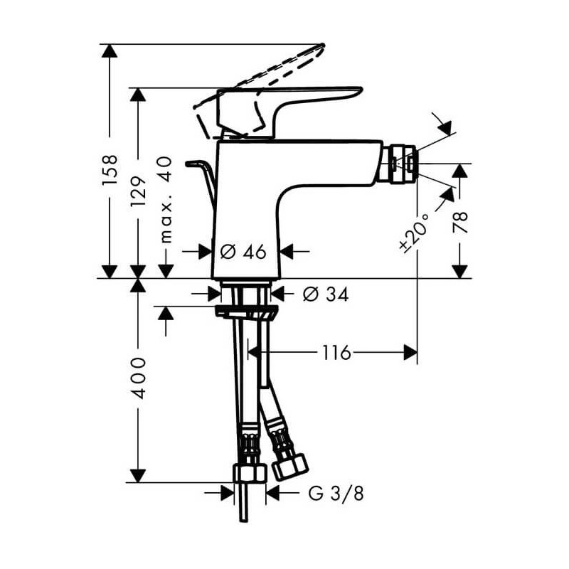 Bateria Bidetowa Talis E 71720000 Hansgrohe