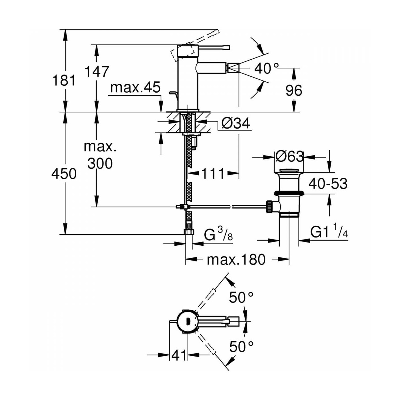 Bateria Bidetowa Essence S 32935001 Grohe