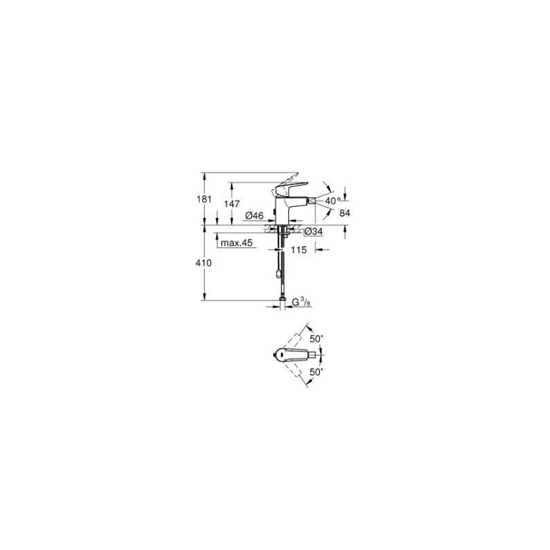 Jednouchwytowa Bateria Bidetowa Start FastFixation Chrom 32281002 Grohe