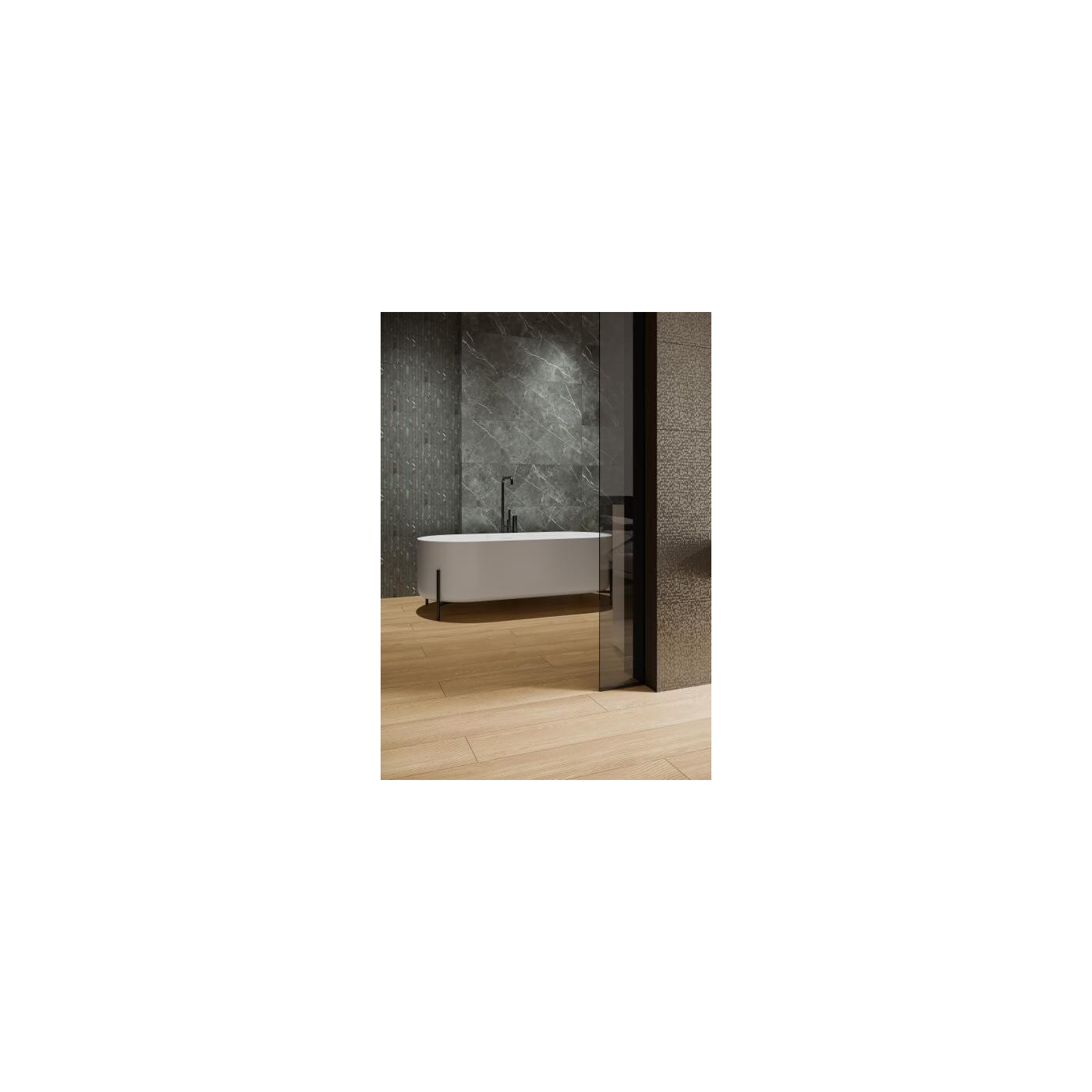 Płytka Ścienna Noisy Whisper Graphite Mat 119,8x39,8 Paradyż My Way