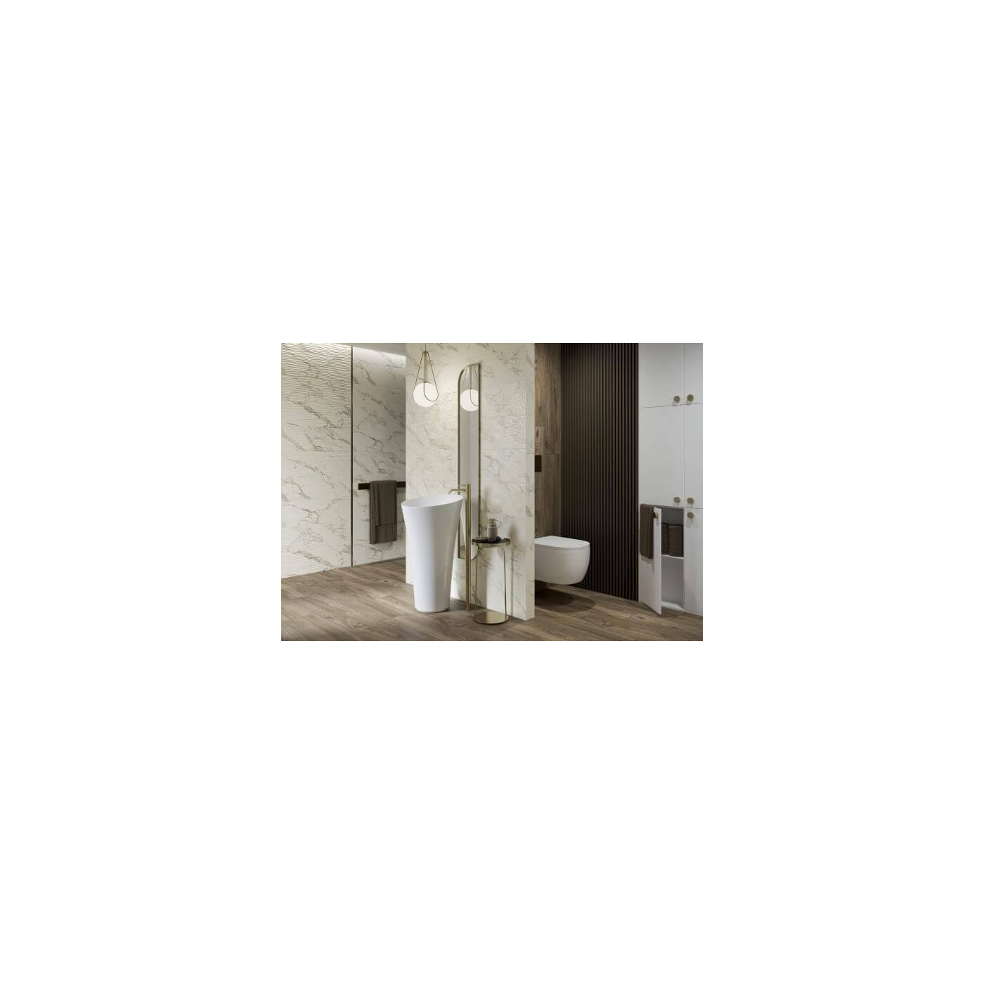Płytka Serene Bianco Struktura 25x75 Paradyż