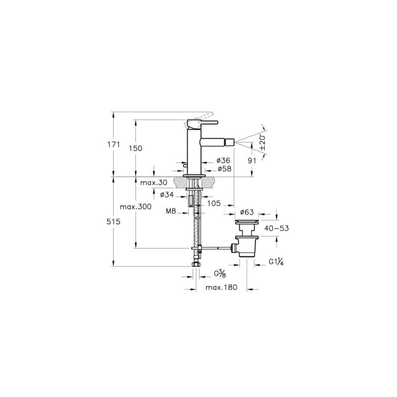 Bateria Bidetowa Origin Copper A4255926 Vitra