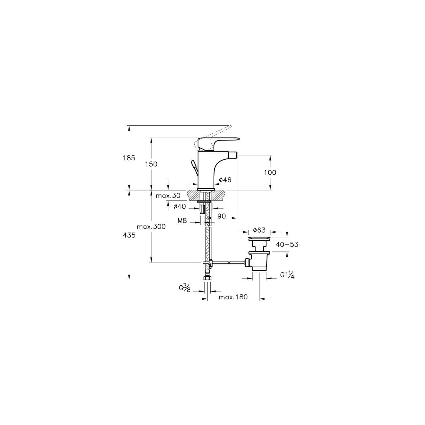 Bateria Bidetowa Root R Złoty A4272423EXP Vitra