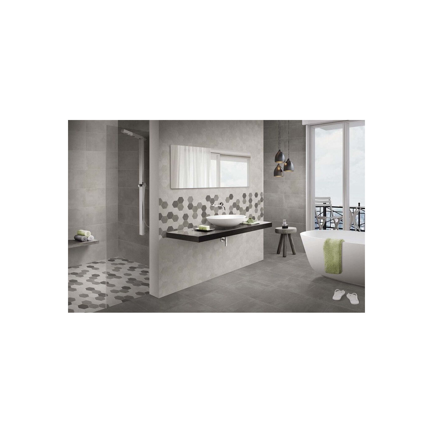 Mozaika Town Soft Grey Heksagon 28,3x40,8 Ceramica Limone