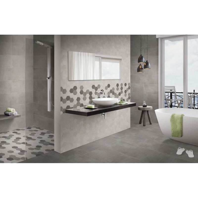 Mozaika Town Soft Grey Heksagon 28,3x40,8 Ceramica Limone