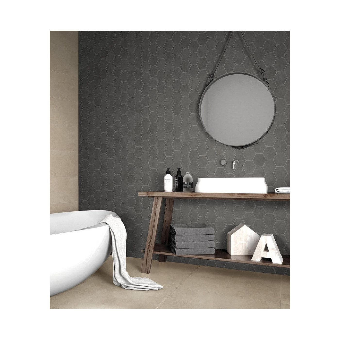 Mozaika Town Antracite Heksagon 28,3x40,8 Ceramica Limone
