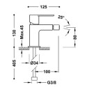Bateria Bidetowa Loft Chrom 20012001D Tres