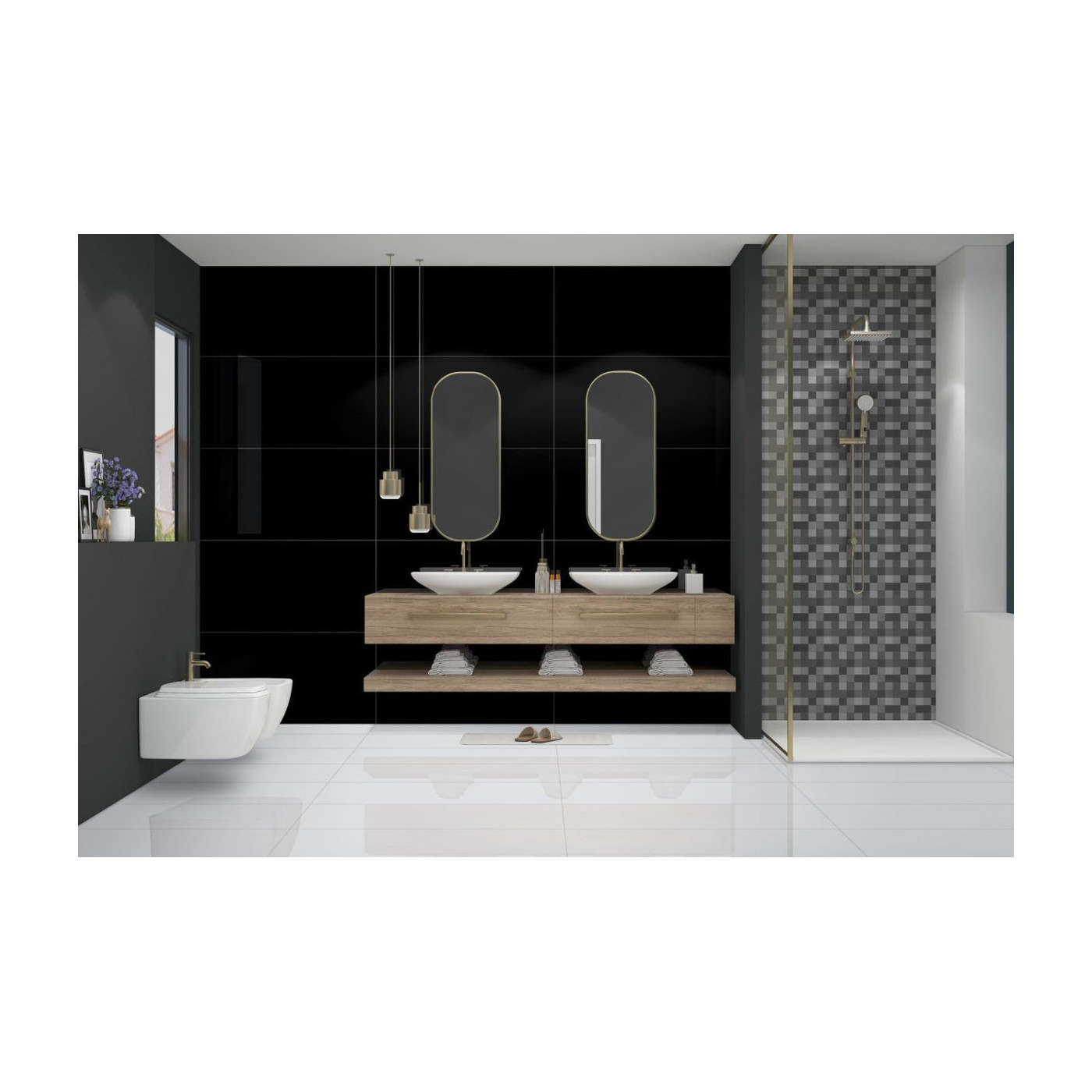 Płytka Podłogowa Canton Black 60x60 High Glossy Ceramica Limone