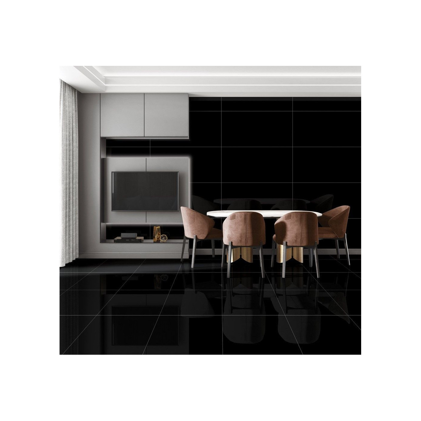 Płytka Podłogowa Canton Black 120x60 High Glossy Ceramica Limone