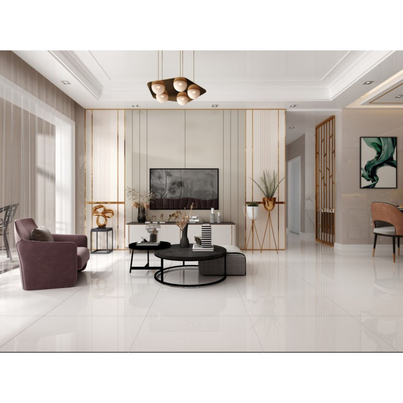 Płytka Podłogowa Canton Snow White 60x60 High Glossy Ceramica Limone