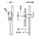 Bateria Bidetowa Podtynkowa Loft Chrom 20522201 Tres