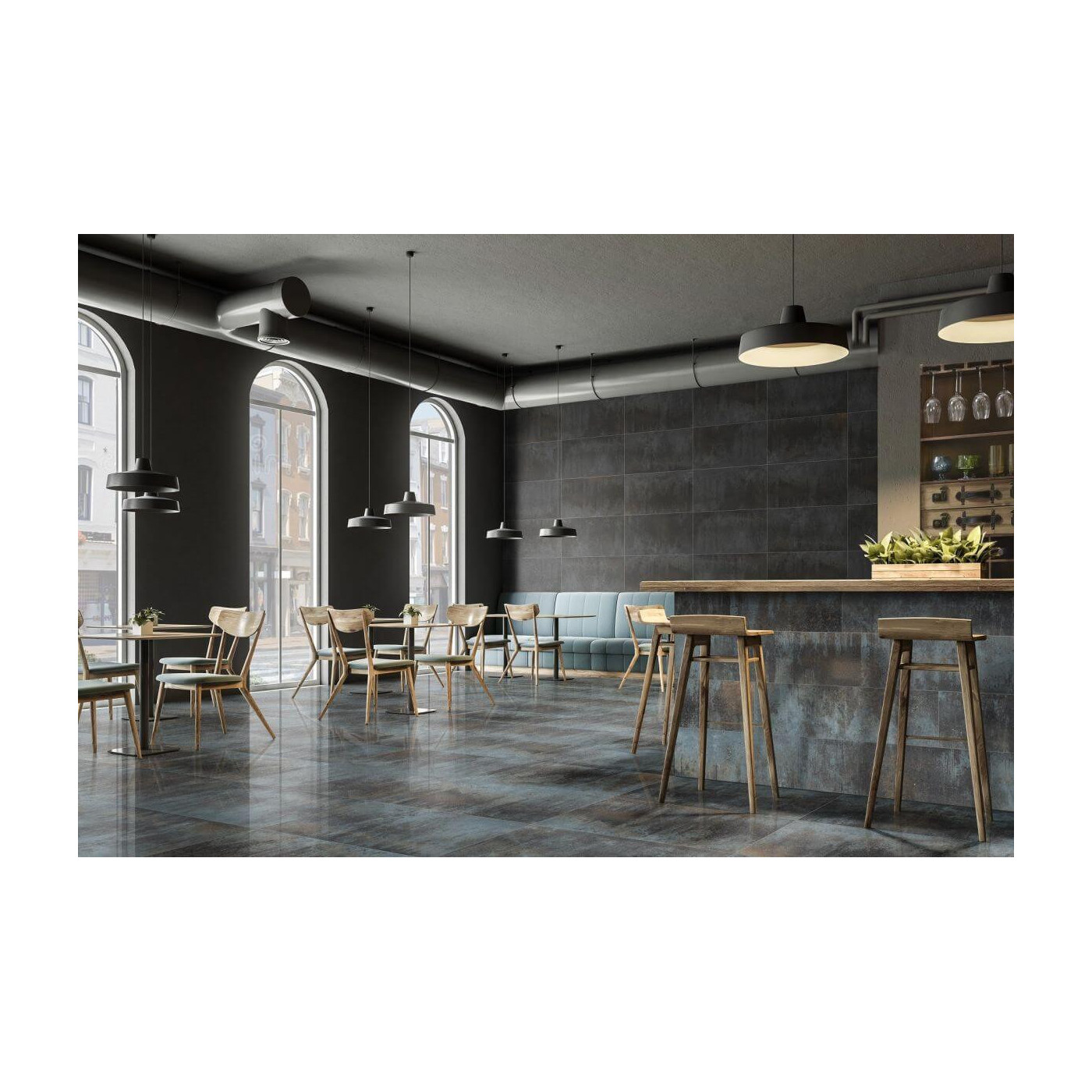 Płytka Podłogowa Aria Blue Lappato Rekt. 60x120 Ceramica Limone