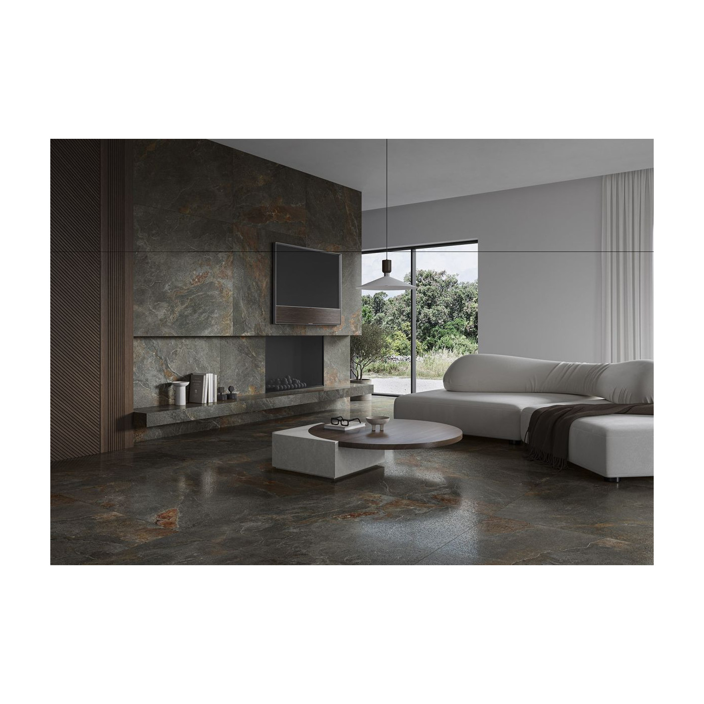 Płytka Podłogowa Lava Stone Black 119,8x119,8 Lapp. Ceramica Limone