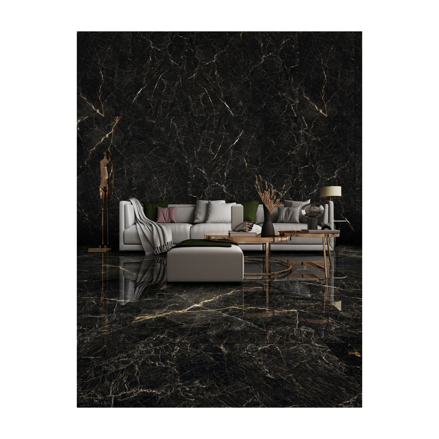 Płytka Inferno Nero Poler 279,7x119,7 Ceramica Limone