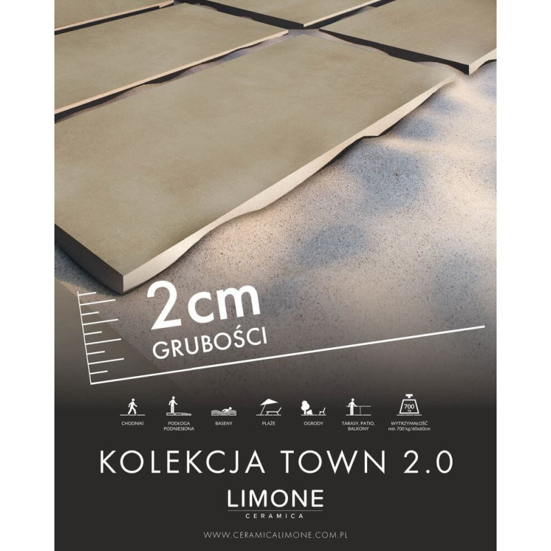 Płytka Tarasowa Town Beige 60x60x2 Ceramica Limone