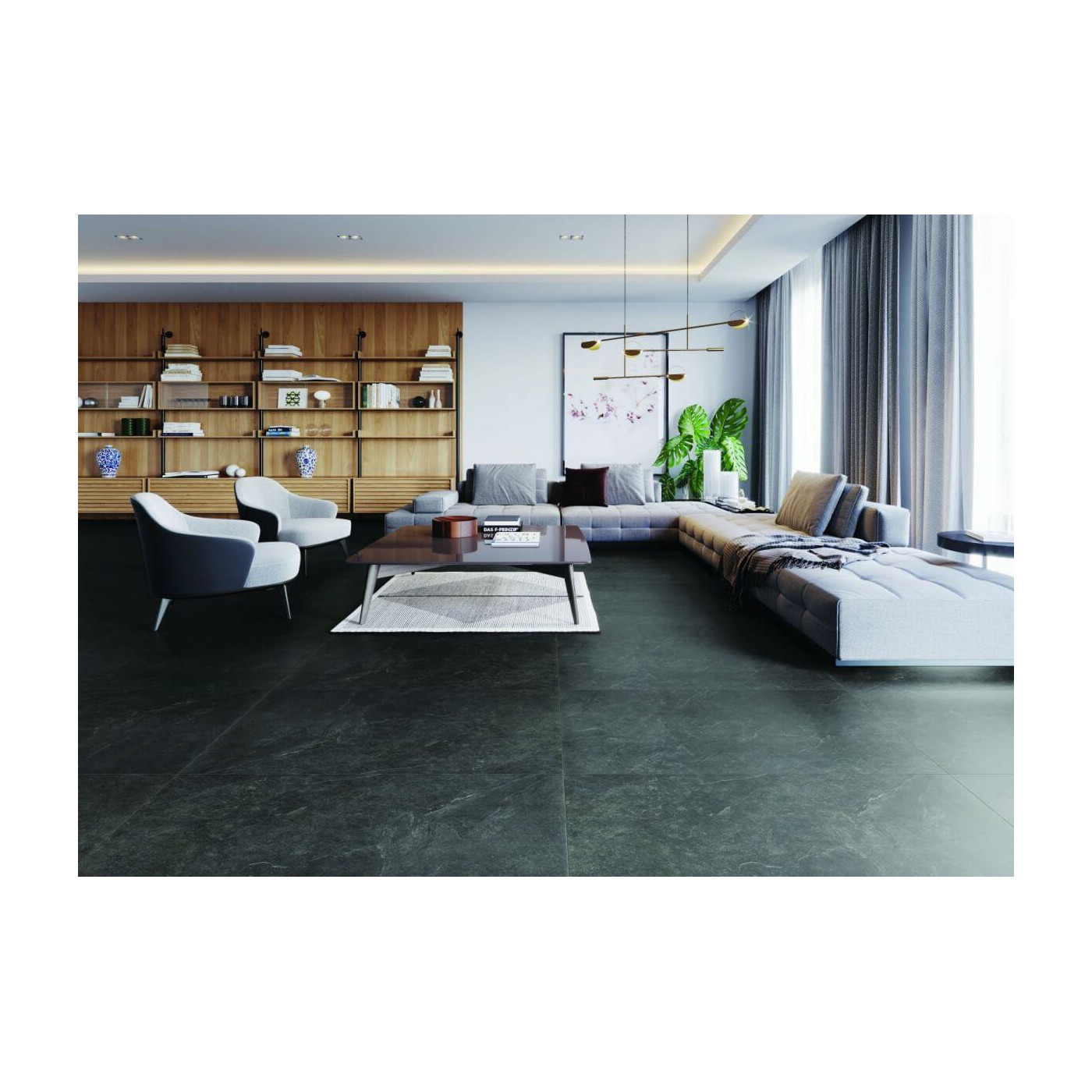 Płytka Podłogowa Ash Black 119,7x59,7 Str. Ceramica Limone