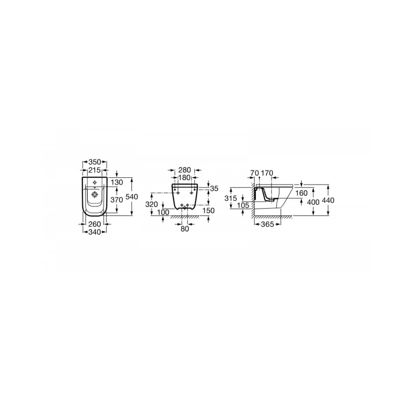 Bidet Podwieszany Gap A357475000 Roca