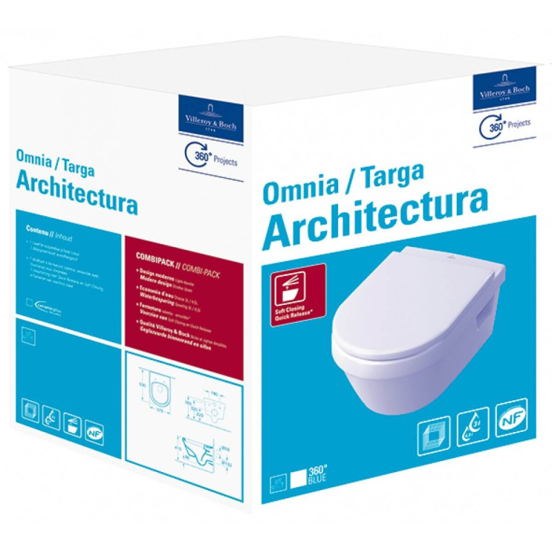 Miska WC Podwieszana I Deska Wolnoopadająca OMNIA ARCHITEKTURA 5684H101 Villeroy&Boch