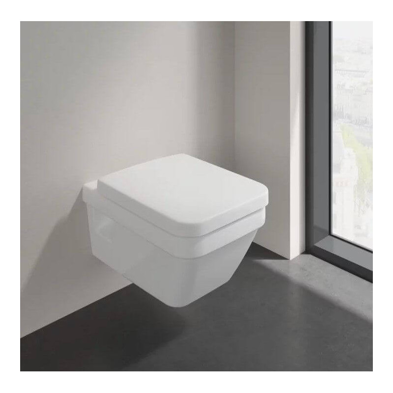 Miska WC Wisząca Bezrantowa Architektura DirectFlush 53x37 Z Deską Wolnoopadającą 5685HR01 Villeroy&Boch