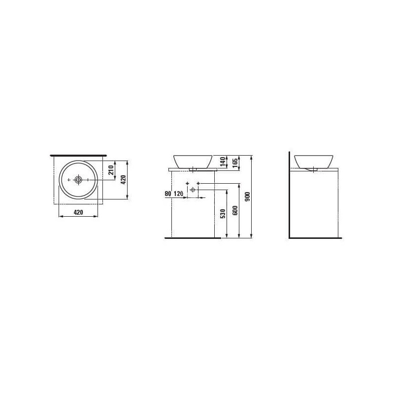 Umywalka Nablatowa PRO 42x42 H8129620001091 Laufen
