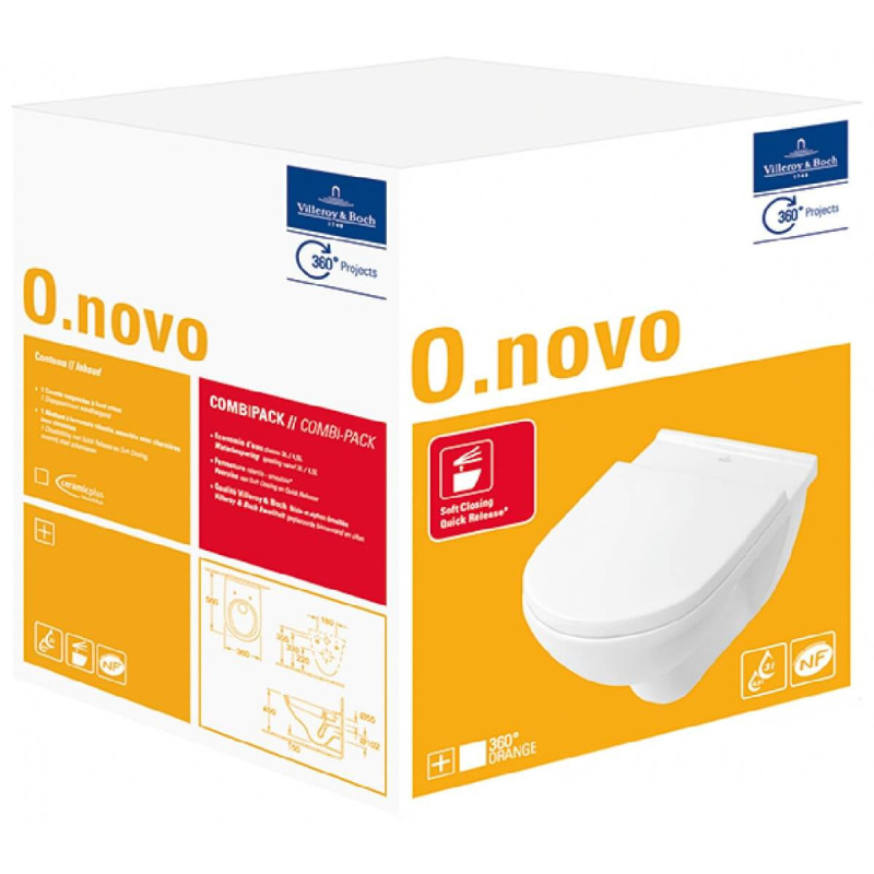 Miska WC Podwieszana Z Deską Wolnoopadającą O.NOVO 5660H101 Villeroy&Boch