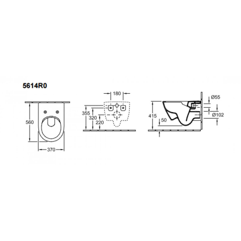 Miska Podwieszana Bezrantowa 56x37 Subway 2.0 5614R001 Villeroy&Boch