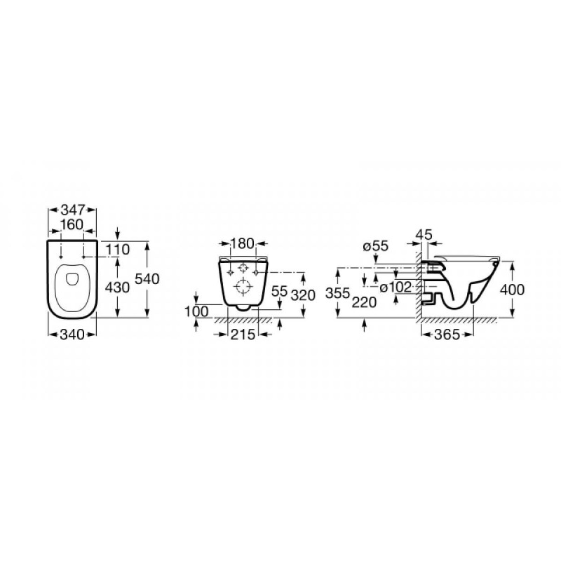 Miska WC Podwieszana Rimless 54x35 Gap A34647L000 Roca
