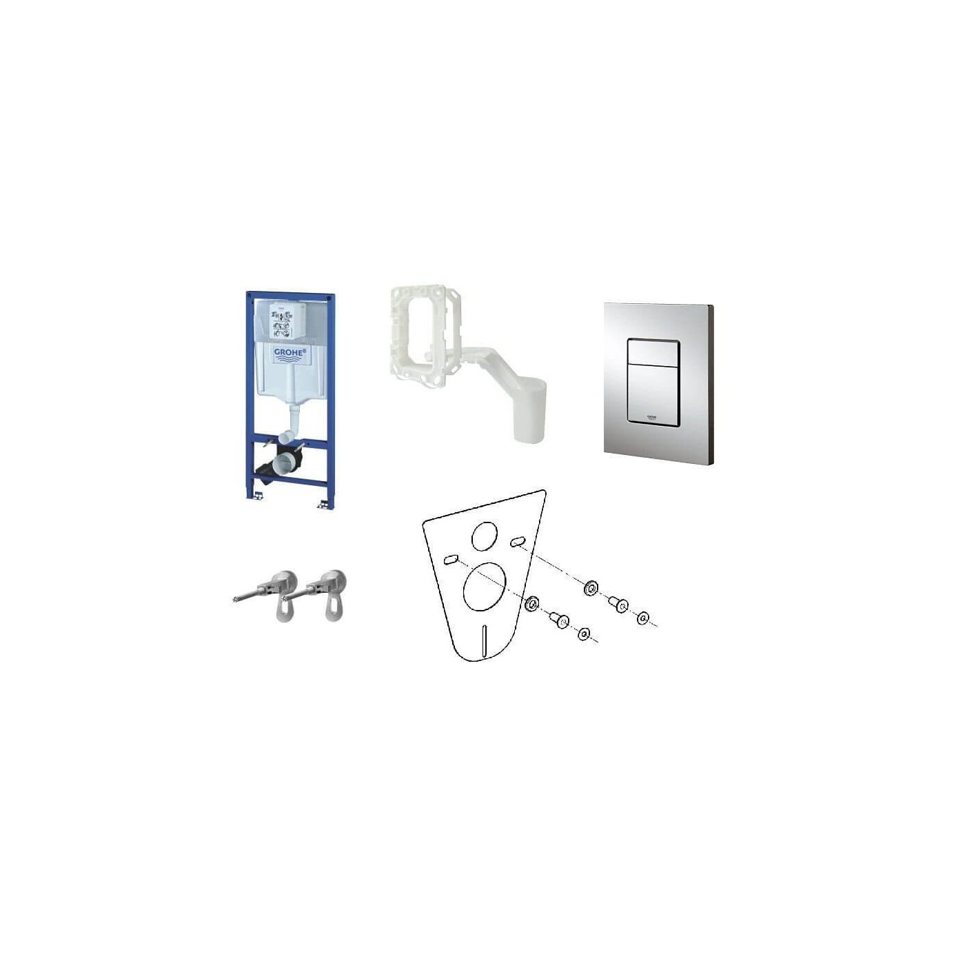 Zestaw Podtynkowy WC Rapid SL 5w1 Stelaż + Przycisk + System Fresh + Kątowniki + Mata 38827000 Grohe