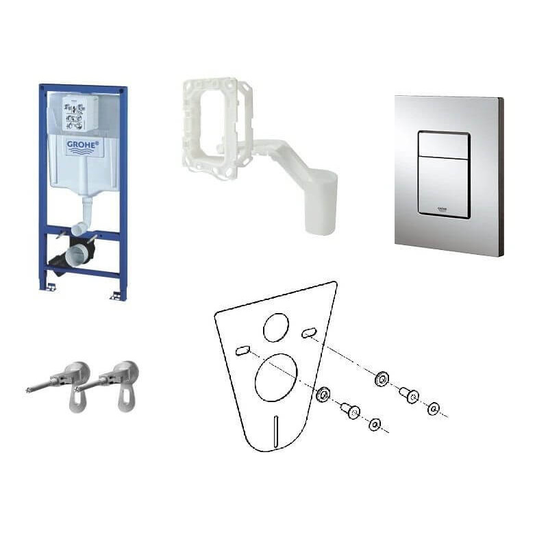 Zestaw Podtynkowy WC Rapid SL 5w1 Stelaż + Przycisk + System Fresh + Kątowniki + Mata 38827000 Grohe