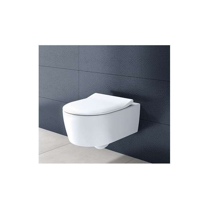 Miska WC Wisząca Bezkołnierzowa Avento 53x37 Z Deską Wolnoopadającą Slim 5656RS01 Villeroy&Boch