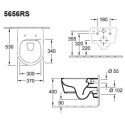 Miska WC Wisząca Bezkołnierzowa Avento 53x37 Z Deską Wolnoopadającą Slim 5656RS01 Villeroy&Boch
