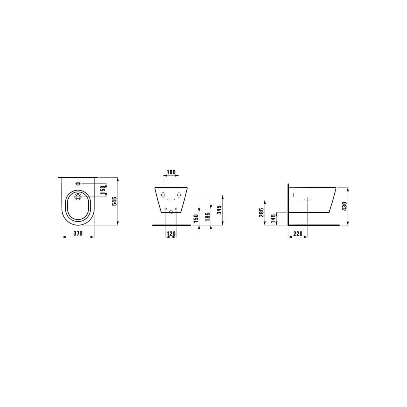 Bidet Podwieszany 545x370 mm Kartell H8303310003021 Laufen