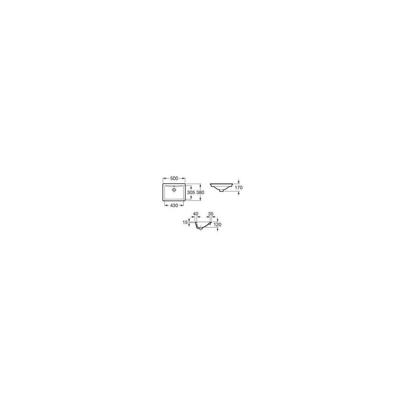 Umywalka Blatowa Diverta 50X38 A327114000 Roca