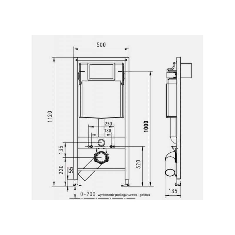Stelaż WC Jomotech 112 + Wsporniki 174-91100700-00 Werit Jomo