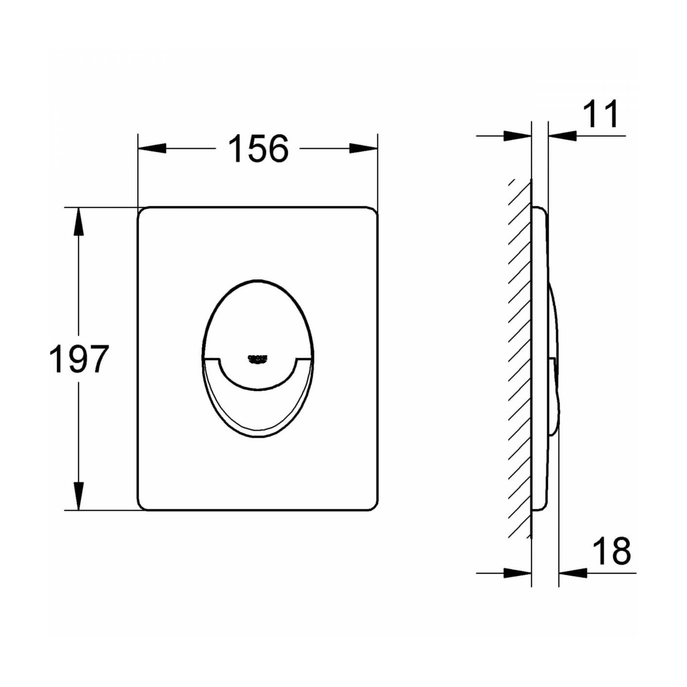 Przycisk Air Skate Mat Chrom 38505P00 Grohe