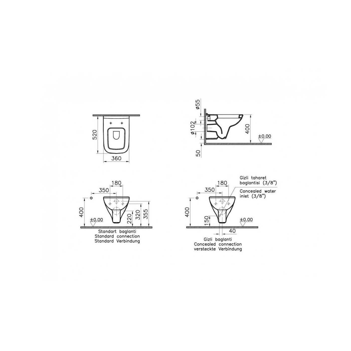 Miska Wisząca New S20 5507L003-0101 Vitra