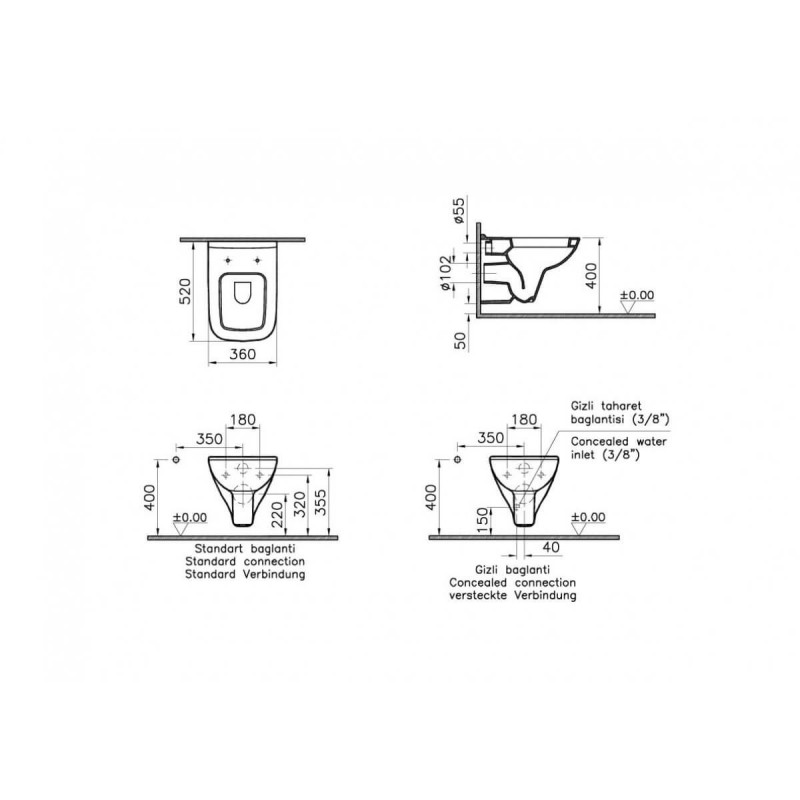 Miska Wisząca New S20 5507L003-0101 Vitra