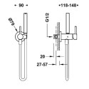 Bateria Bidetowa Study Matowe Złoto 134123OM Tres