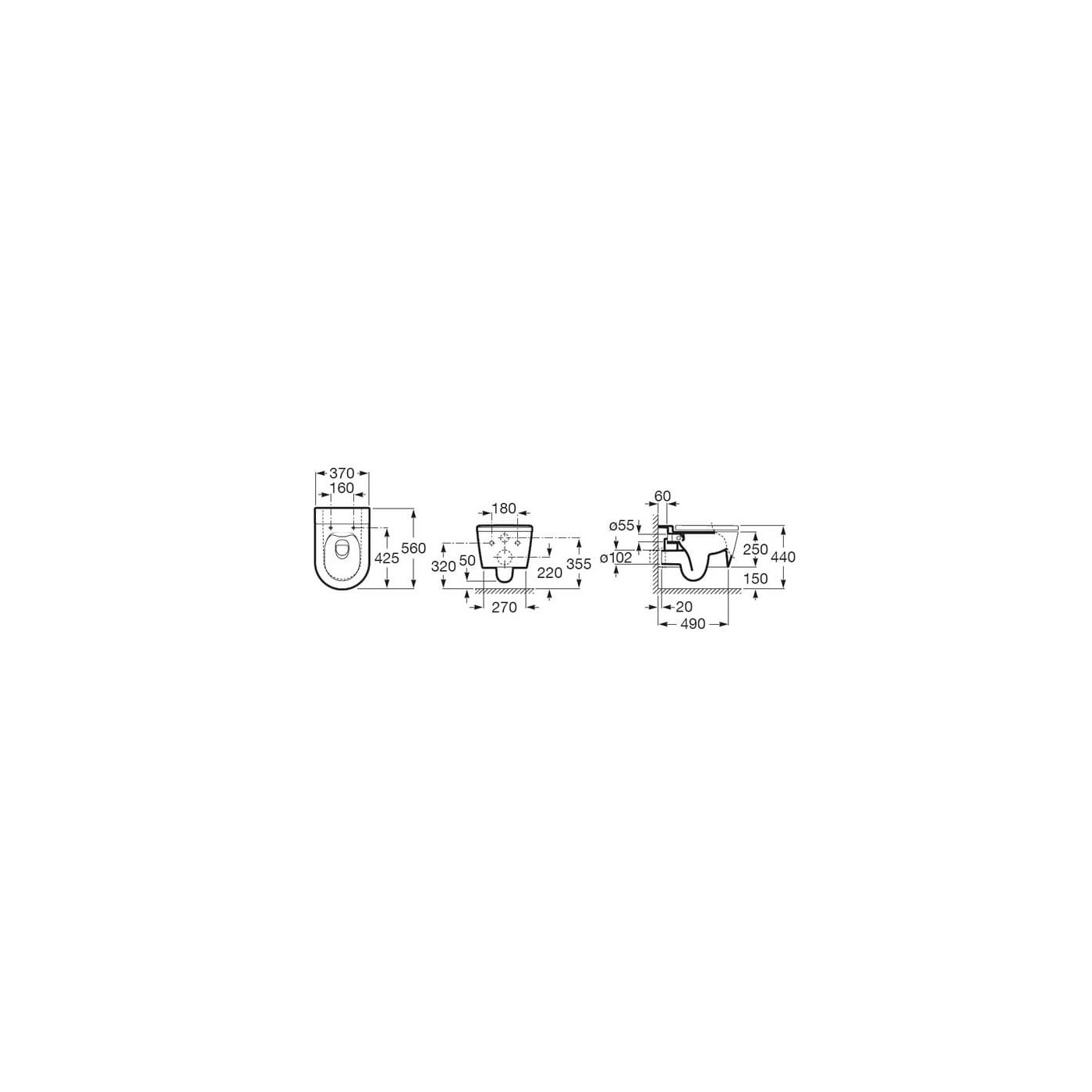 Miska Wisząca Inspira Rimless Round A346527000 Roca