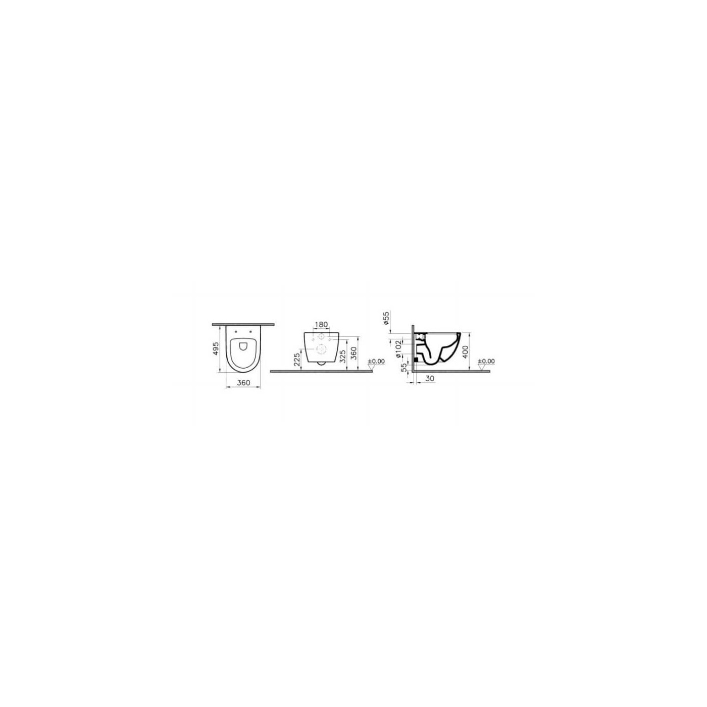 Miska Wisząca Bezrantowa Sento 49cm 7747B003-0075 Vitra