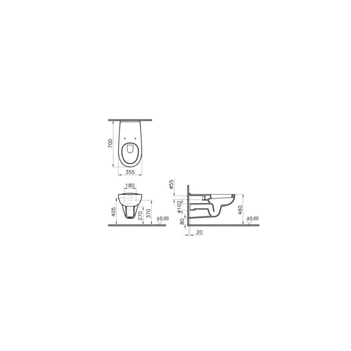 Miska Wisząca WC dla Osób Niepełnosprawnych Arkitekt 5813-003-0075 Vitra