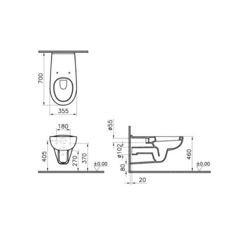 Miska Wisząca WC dla Osób Niepełnosprawnych Arkitekt 5813-003-0075 Vitra